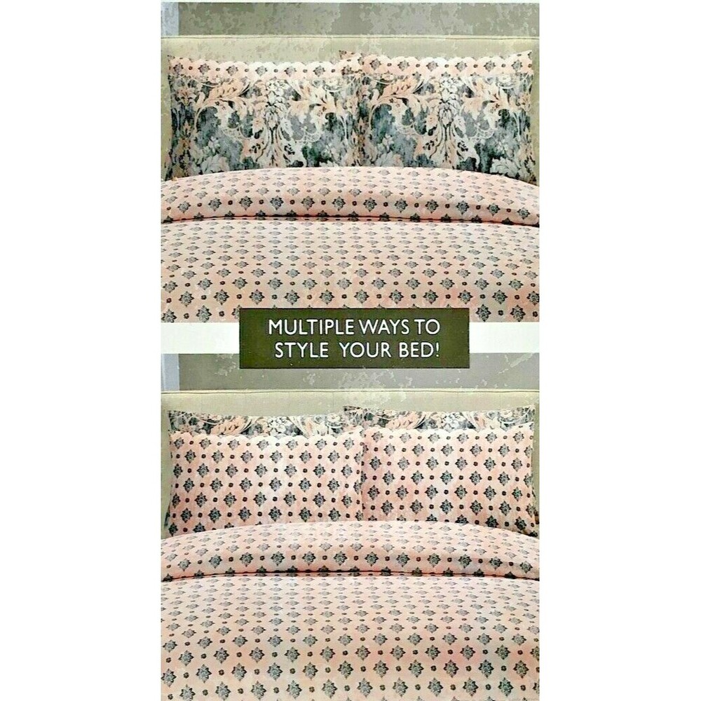 Posh Home King Size Sheet Set of 6 Palazzo 4 King Pillowcases Fitted Flat Pink